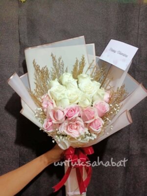 Eternal White and Pink Rose