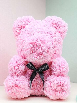 Artificial Rose Pink Bear