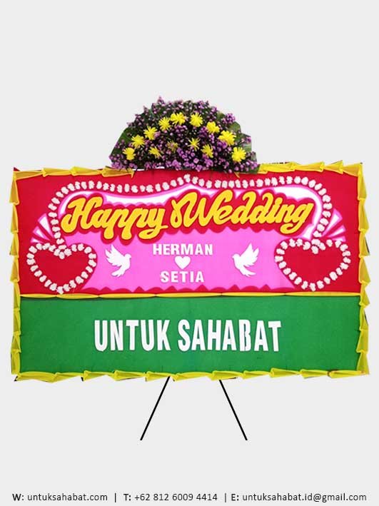 Karangan Bunga Papan Wedding Murah
