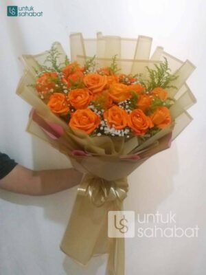 Buket Bunga Mawar Oranye